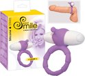 Sweet Smile – Siliconen Cock Ring met Vibro Bullet voor Dubbel Stimulatie Hem en Haar – Paars