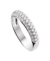 The Jewelry Collection Ring Zirkonia - Zilver Gerhodineerd