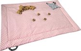 IL BAMBINI Baby & Peuter Speelkleed Rosa - Speelmat -  Speeldeken - Vloerkleed - Minky  - 130 x 90 cm - Roze & Grijs