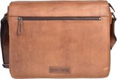 Hillburry tas - Lederen Messenger tas - Akte tas - 15 inch, 16 inch, 17 Inch laptoptas - Bruin / Cognac
