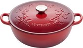 LE CREUSET - Holly Collection - Braadpan Marmite 26cm Holly Kersenr