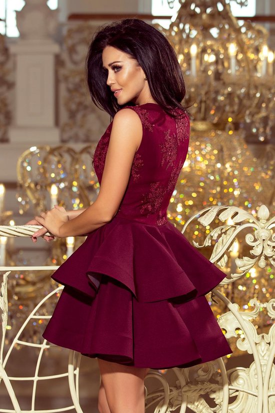 Burgundy jurk hotsell