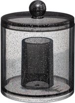 2 in 1 Wattenpot - Donker doorzichtig grijs glitter