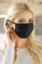 Masque bouche de coton de qualité Premium - masque bouche - masque | réutilisable / lavable | Ajustable | Noir