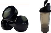 Tunturi - Duoset - Gewichten - 2 x 5 kg - Shakebeker - 600 ml