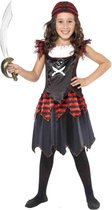Verkleedkleding meisje | Piraatje met doodshoofd | maat 122-128