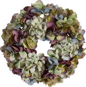 Viv! Home Luxuries Hortensia krans - zijde - groen paars - Ø30cm