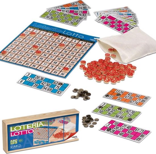 Thumbnail van een extra afbeelding van het spel Cayro Lotto-Tombola 40 Cards With Wooden Box