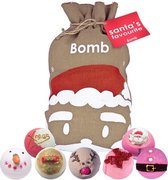 Kerst Cadeau Bad Bruisballen “Santa’s Favorite” in luxe kerstcadeauzak - 7 stuks