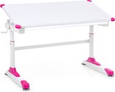 Tekentafel - Bureau - Liniaal - In hoogte verstelbaar - Wit/roze - 119x67 cm