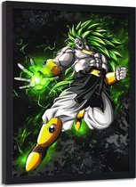 Foto in frame , Dragon Ball 5, 70x100cm , groen wit zwart , wanddecoratie