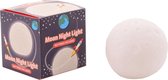 Nachtlamp/lampje maan rond 8,5 cm wit - Maanlamp - Kinderkamer/slaapkamer decoratie verlichting