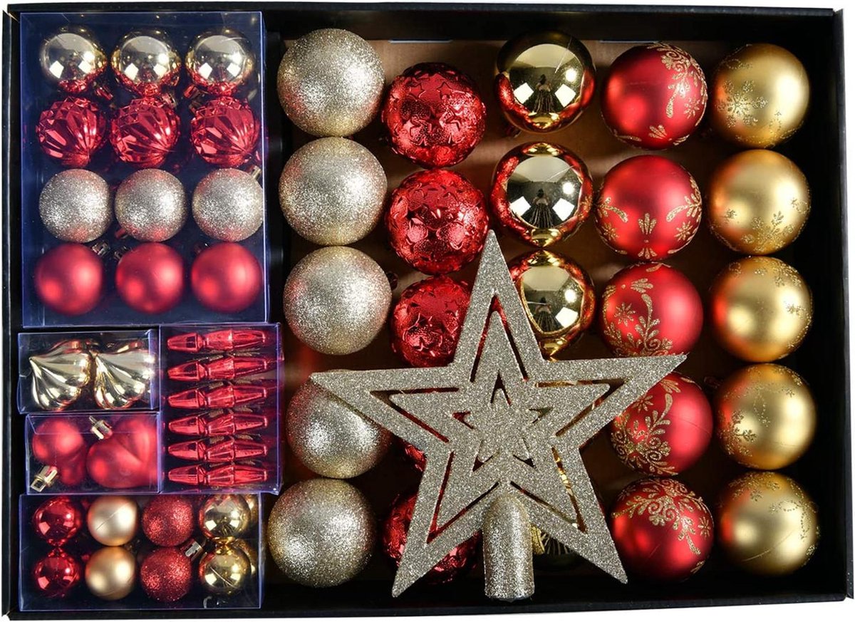 Kerstballen | Kerstdecoratie | Kerstboom Decoratie | Goud | Plastic |... bol.com