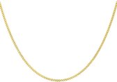 Lucardi Dames 9 Karaat ketting diamond cut - Ketting - 9 Karaat - Goudkleurig - 46 cm