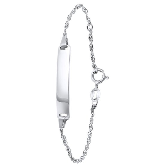 Lucardi - Meisjes - Armbandje met hanger met plating - Staaf - Cadeau - Echt Zilver