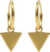 Karma Hoops Symbols Triangle Silver Goldplated Oorbellen  - Goud