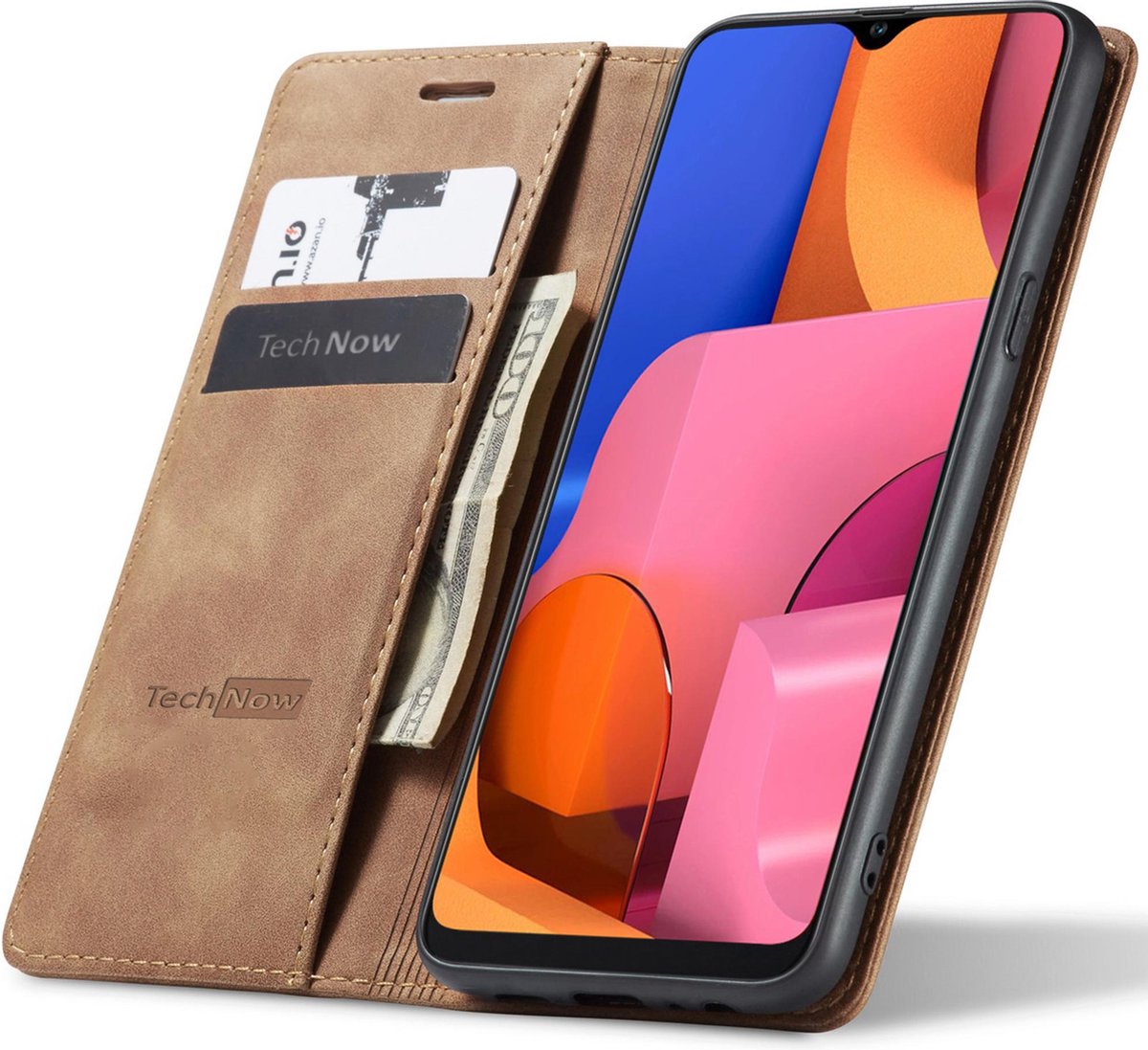 Hoesje geschikt voor Samsung Galaxy A20s - Book Case Leer Slimline Bruin