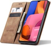 Hoesje geschikt voor Samsung Galaxy A20s - Book Case Leer Slimline Bruin