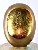 Standing Egg Goud | 26X11X33CM | Windlicht Egg
