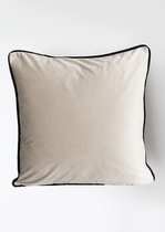 Sierkussen - Lux Velvet Velvet & Dons - Zwart En Beige - 50 Cm X 50 Cm