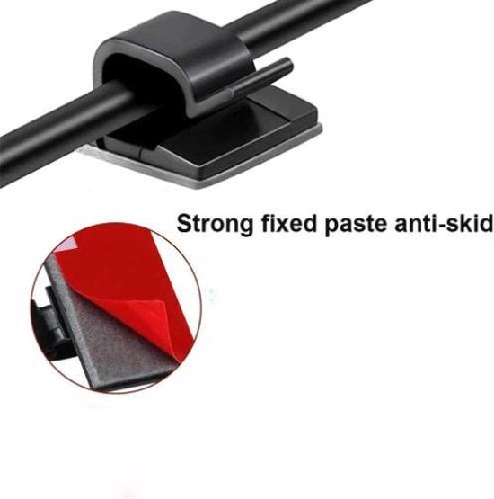 Kabel clips - Kabel houder - Zelfklevend - Kabelbinder - Zwart - 10 STUKS