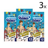 Durex Condooms Classic Jeans Belgische stijl - Condooms met extra glijmiddel - 12 stuks x3