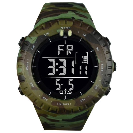 Leger Outdoor horloge Army Watch Mannen Camouflage Waterdicht Donker Groen (Donker scherm)