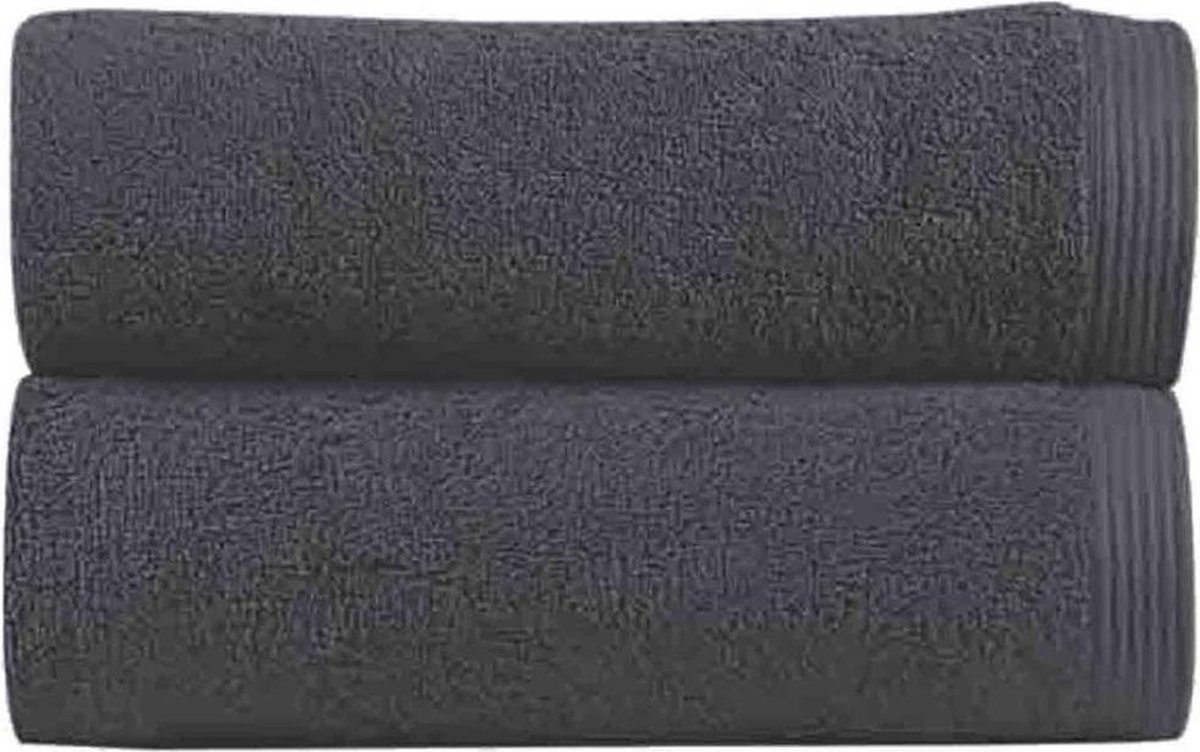 Graccioza SOREMA handdoek (2 stuks) gekamd katoen, 70x140cm - STORM donker grijs