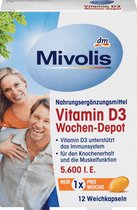Mivolis Vitamine D3 wekelijks depot (12  zachte capsules)