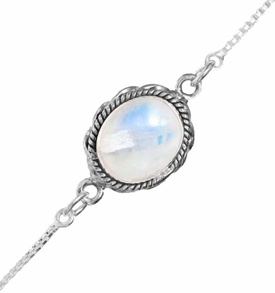 Bijoux nature - Bracelet pierre de lune en argent sterling 925 - Bijoux de luxe en pierres précieuses - Fait main