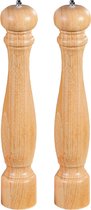 Groot houten peper en zoutstel 40 cm - Grote pepermaler/zoutmaler - Kruiden en specerijen vermalen vermalers