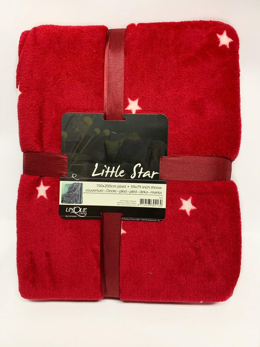 Unique Living Plaid Little Star - 150x200 - Red Rood