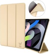 Hoes geschikt voor iPad Air 2022 / 2020 10.9 inch - Trifold Smart Book Case Cover Leer Tablet Hoesje Goud