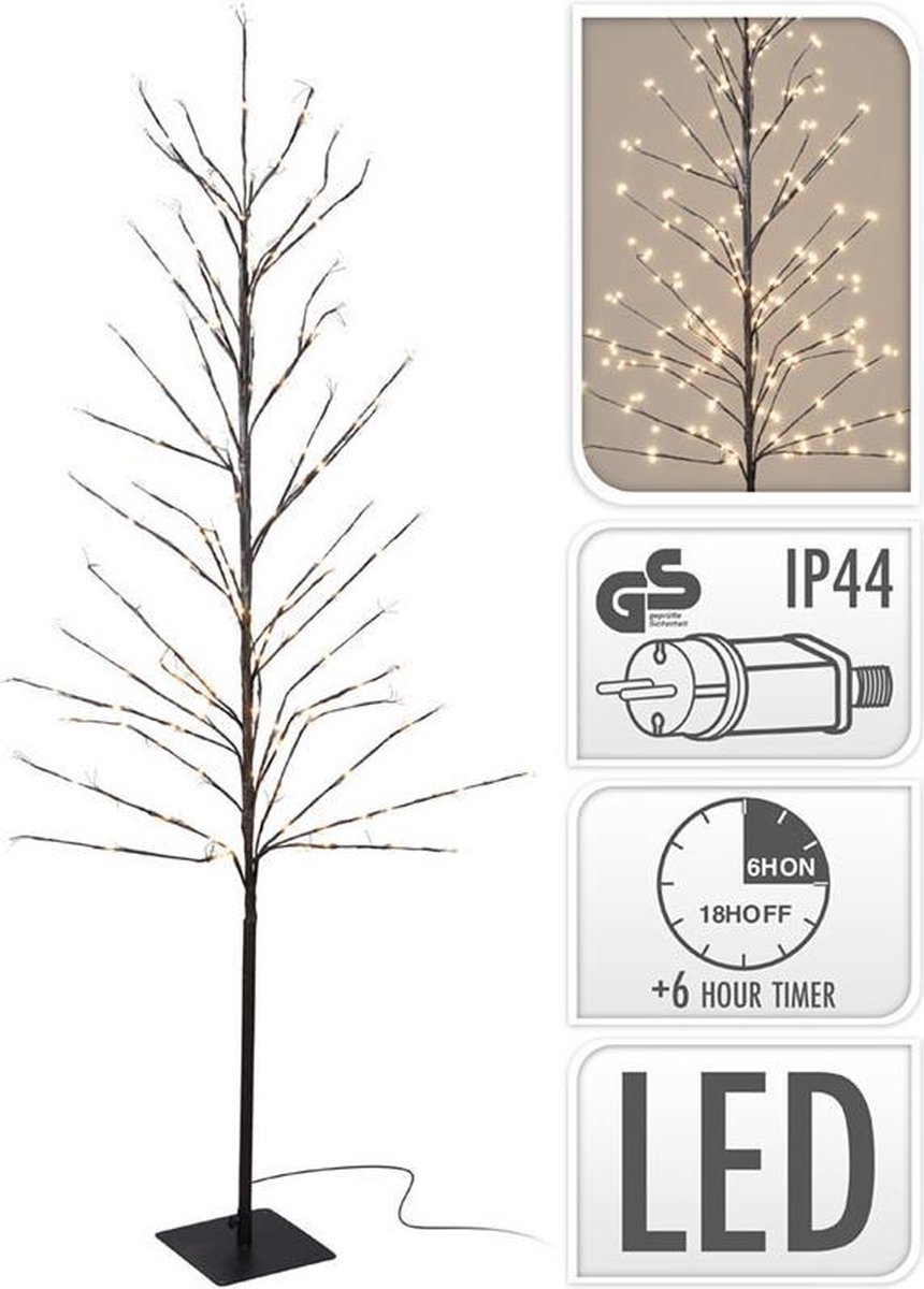 Lichtboom / Kerstboom - Met Timer - Warm Wit - Hoogte 180 cm