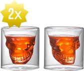 Skull Glazen - Design Schedel Whiskey Glas - Set van 2 Whiskeyglazen - 100ML per stuk - Sinterklaas of Kerstcadeau Tip