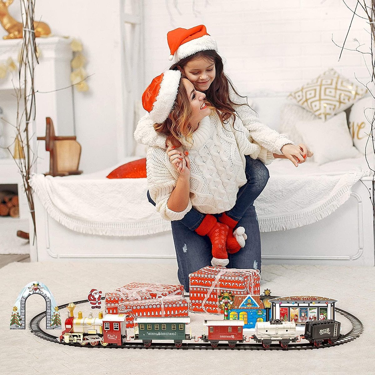 Monkey's Deluxe Kersttrein Santa Express Kerstman Treinset