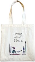 Katoenen tas | Tote bag | Doing what I love | Illu-Straver