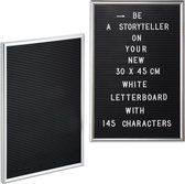Relaxdays 2x letterbord 30x45 - decoratie - letter board - bord voor letters - zilver