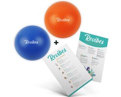 Revibes® 2 Stressballen + Ademhalingstechnieken En Oefeningen – Handtrainer – Stressbal Voor Hand – Stressballen Volwassenen - Onderarm Trainer