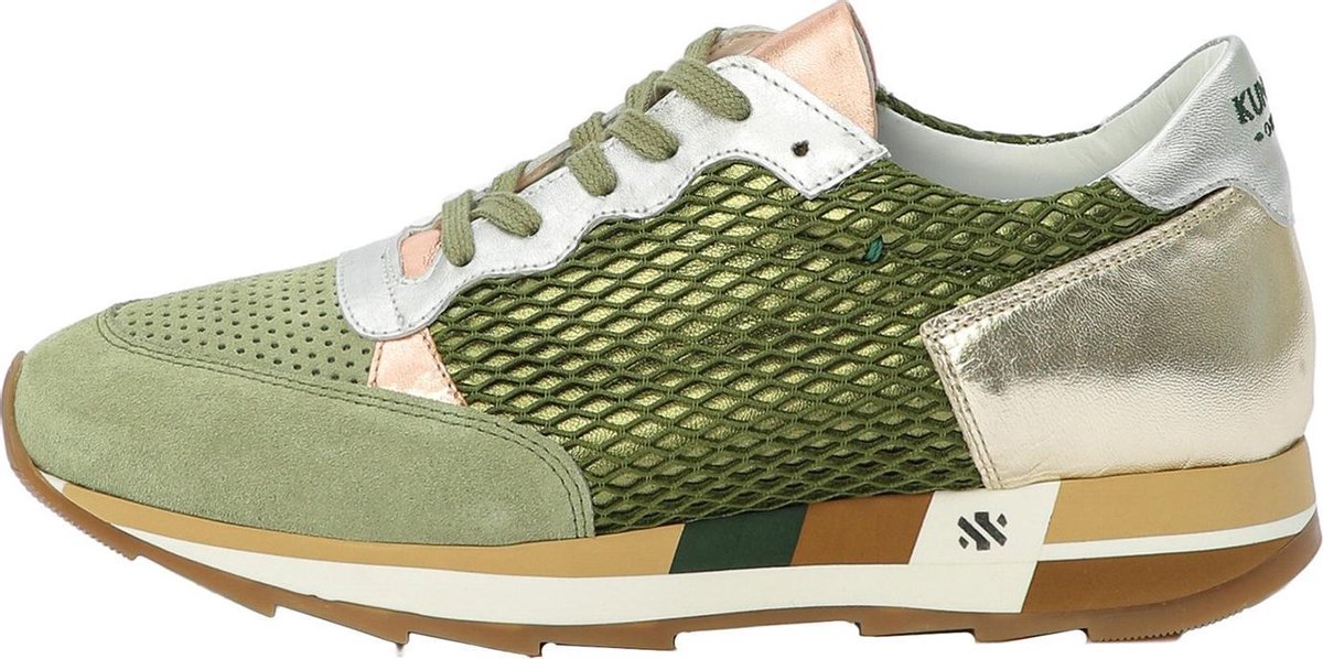 KUNOKA Chloé green - Sneakers Dames - maat 37 - Groen Zilver | bol.com
