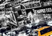 Fotobehang - New York Cabs Queue - 366 x 254 cm - Multi
