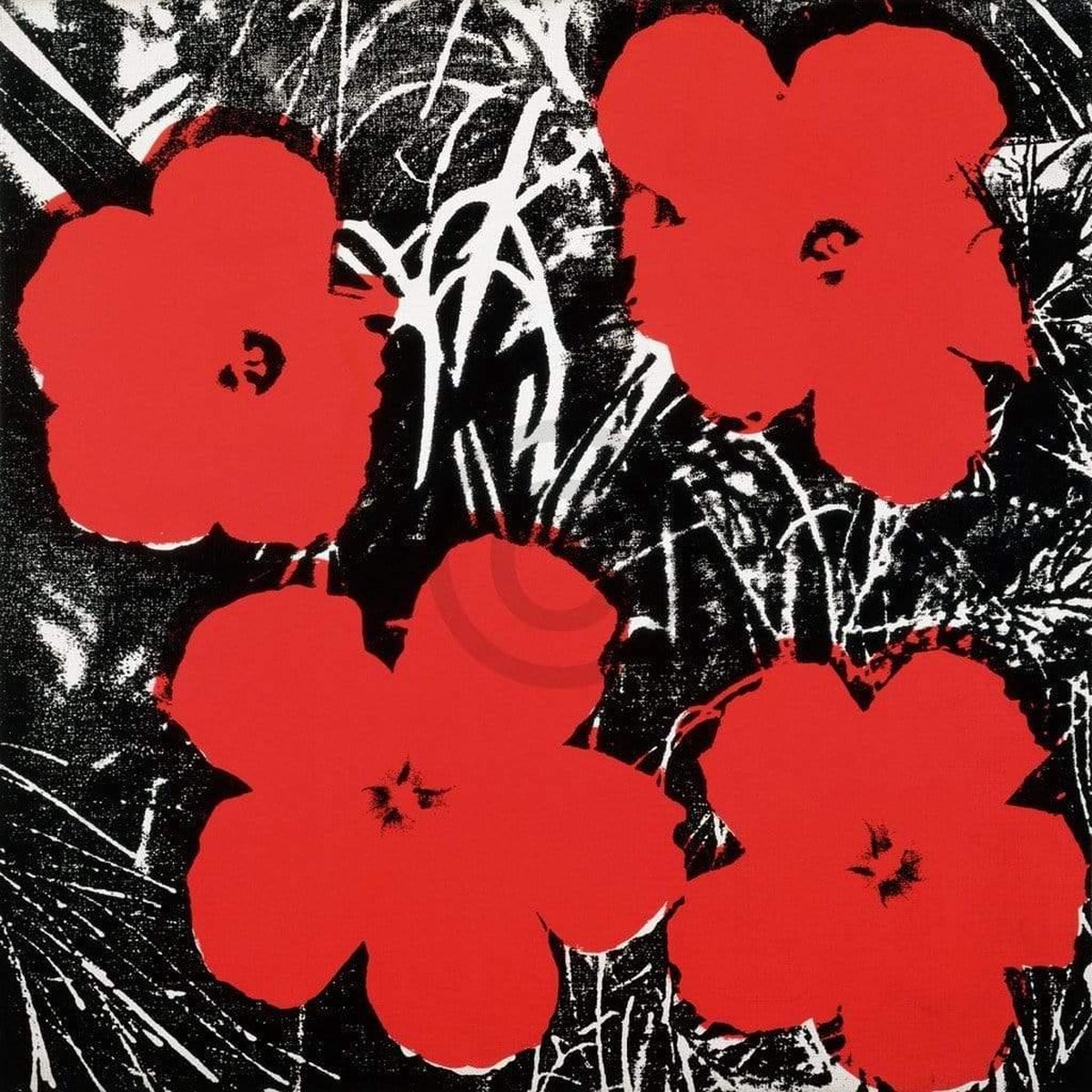 PGM Kunstdruk Andy Warhol - Flowers Red 1964 91x91cm Divers