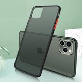 Iphone 12 Pro Hoesje|Mat Zwarte + Doorzichtig Hoesje|Luxe Bescherming