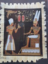 Papyrus - Ramses II en Osiris uit de Egyptische Faraotijd -  Wanddecoratie - 30 x 20 cm