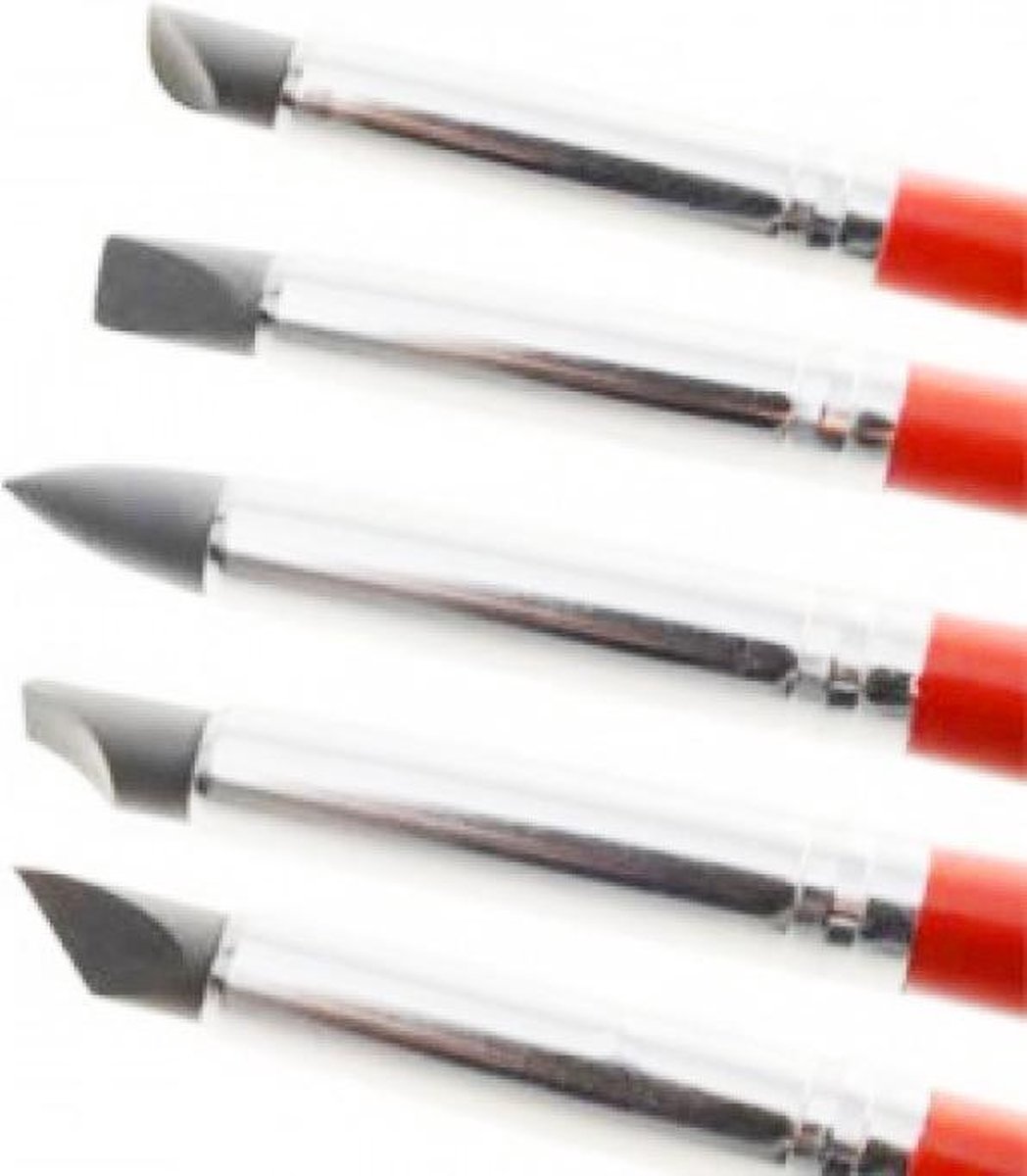Modecor Modelling Brushes | Vormgevers | Hobby & Craft Shapers | Siliconen Tip Penselen | no. 2 set van 5