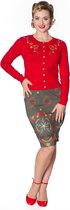 Dancing Days Cardigan -M- WINTER LEAVES EMBRIODERY Rood
