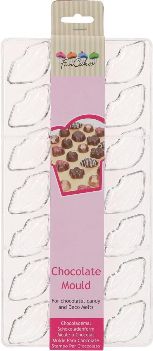 FunCakes Chocolade Mal - Lippen - 27 x 14 x 2,5 cm