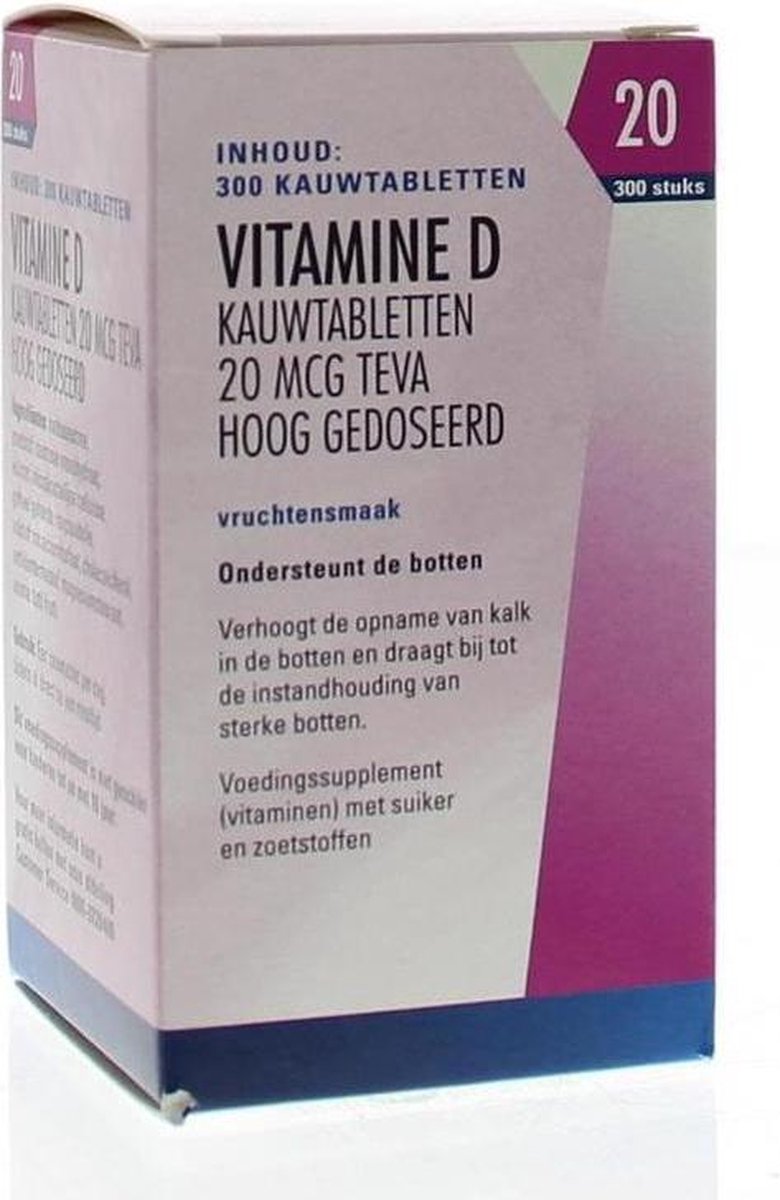 Teva Vitamine D 20 mcg 800IE (300tb)