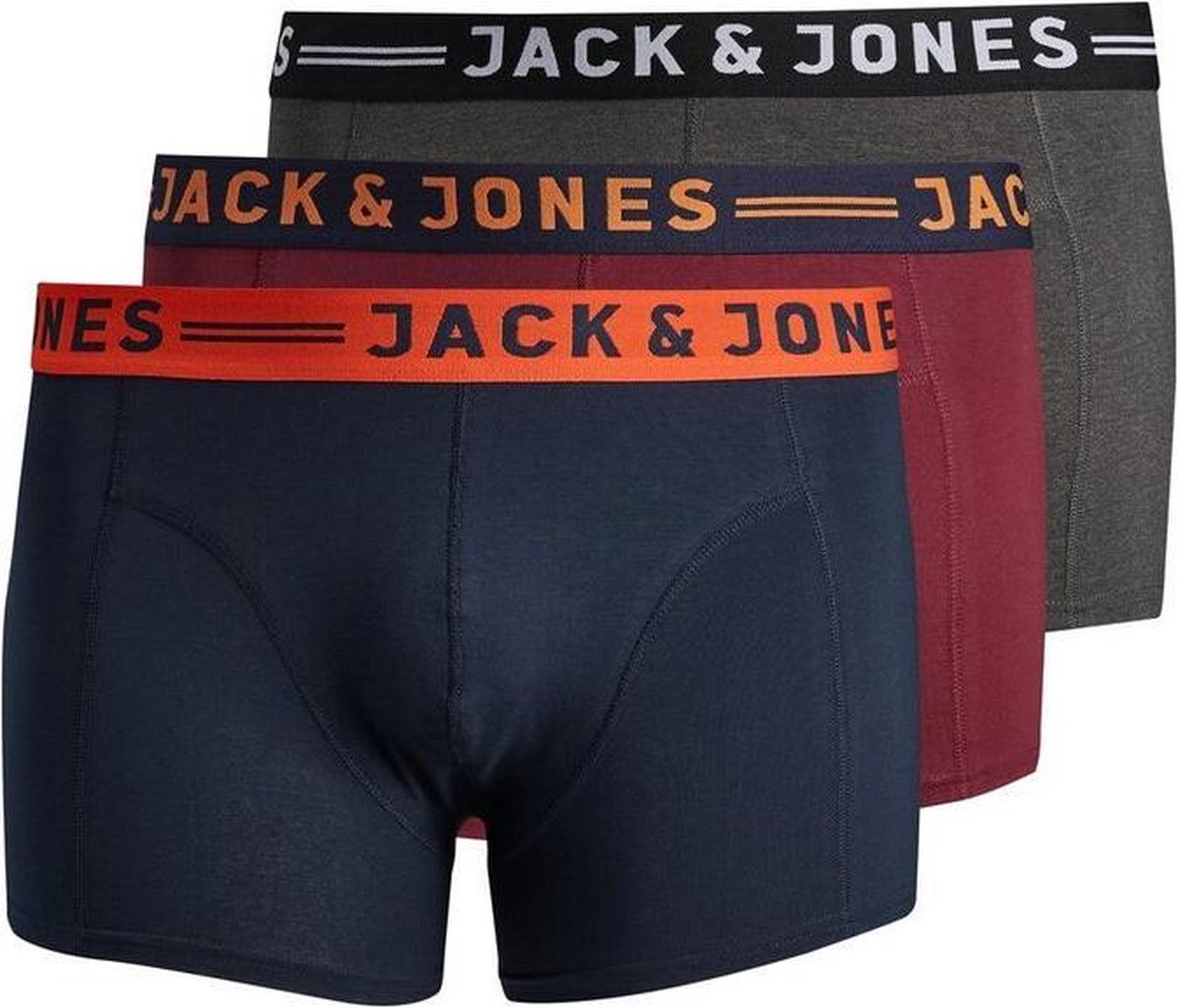 Jack & Jones heren boxershort 3-Pack - Burgundy - 4XL