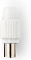 Nedis IEC (Coax) Connector | Recht | Male | Vernikkeld | 75 Ohm | Schroef | Diameter kabelinvoer: 7.0 mm | Metaal / Polyvinylchloride (PVC) | Wit | 2 Stuks | Polybag